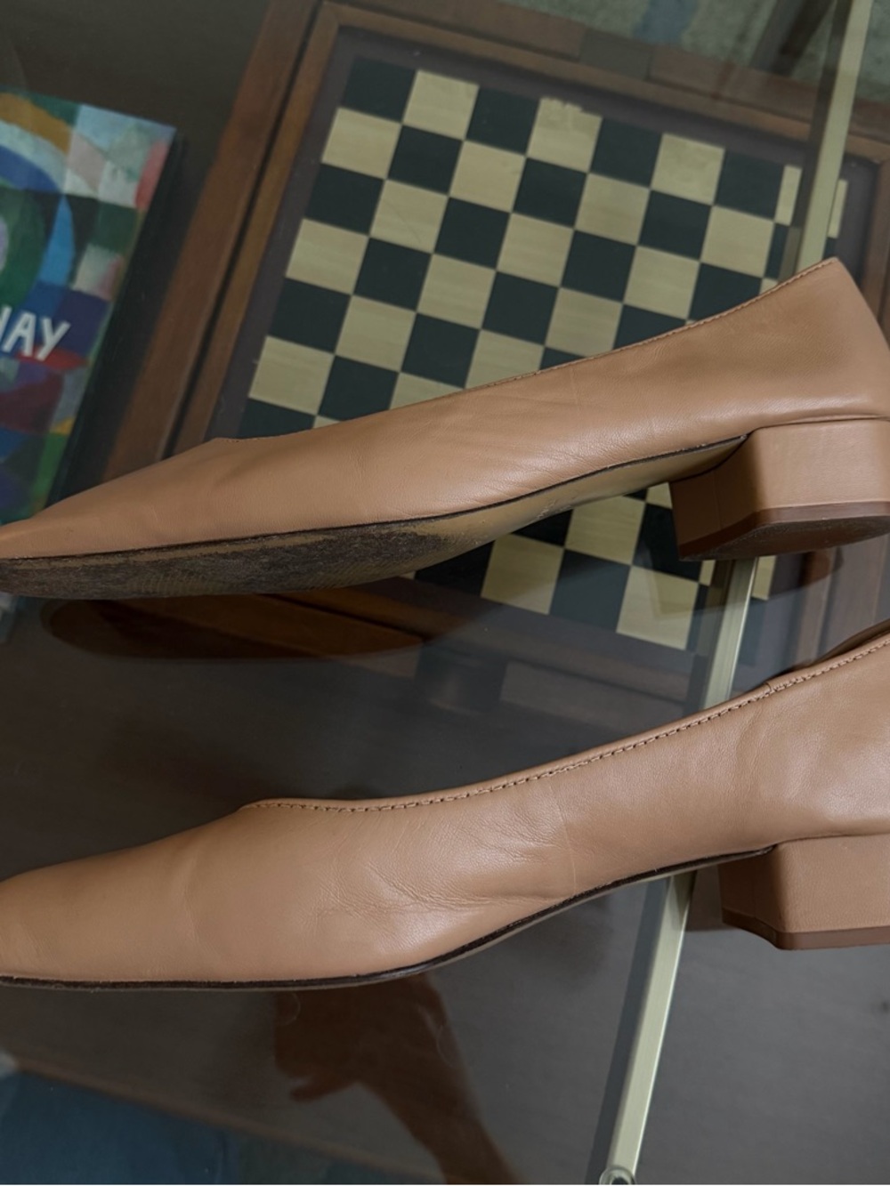 Everlane Nude Tan Low Block Heel Pumps - Picture 8 of 8